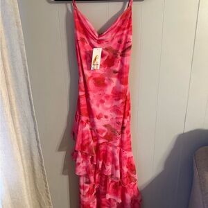 Floral Pink Sleeveless Dress